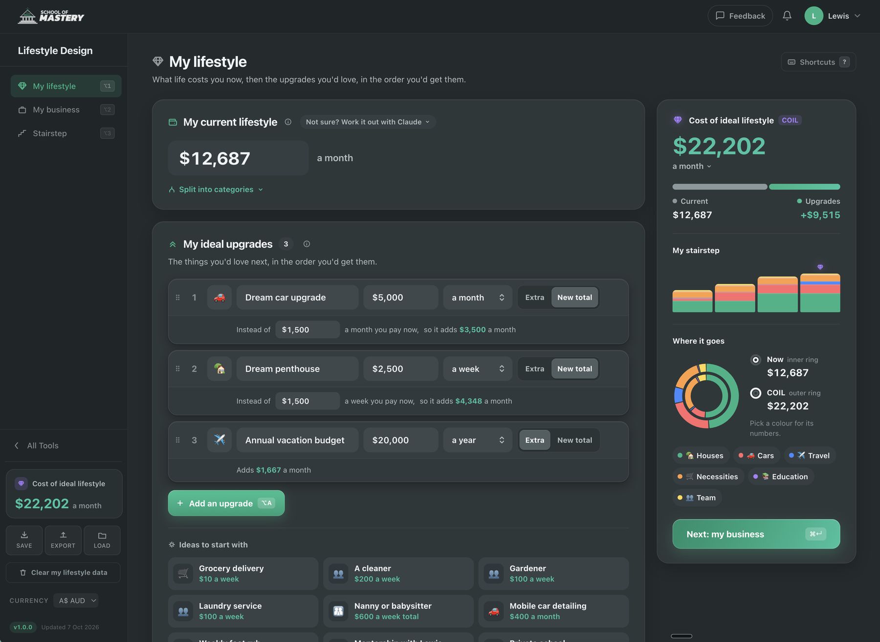 Mission Control: Lifestyle Design